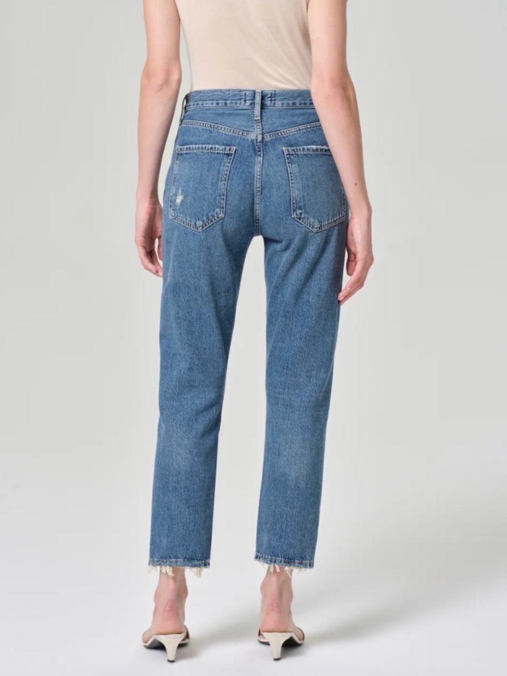 Agolde Riley High-Rise Straight Crop Jeans — Blue Wash - Picture 3 of 11